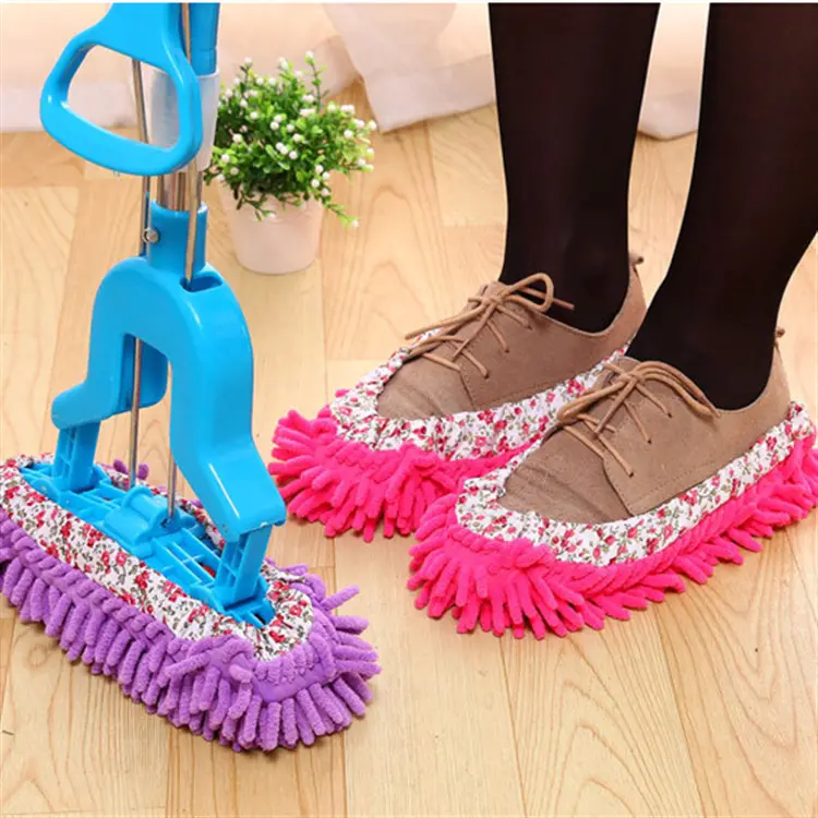 Ménage plancher paresseux nettoyage détachable et lavable couvre-chaussures pantoufles de sol