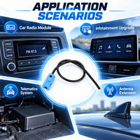 Kabel Adaptor Antena Otomotif RG174 Blue FAKRA ke Open End, Kabel Pigtail Koaksial untuk Perbaikan Radio Mobil dan Telematika