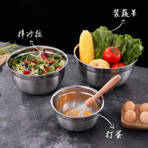 Stainless Steel Salad Bowl Set 7 Pcs With <b>Silicone</b> Bottom Mixing Food Prep <b>Baking</b> Bowls Reusable Dishwasher Safe Anti Slip - Product Image 3