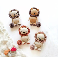 Vente en gros Amigurumi bébé Crochet poupées en peluche Lion coton jouets faits à la main pour enfants