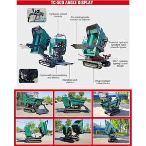Mini-dumper chenillé tout-terrain à transmission hydraulique intégrale, capacité de charge de 500 kg, pour fermes, vergers et jardins, avec <span class=keywords><strong>moteur</strong></span> optimisé - Product Image 6