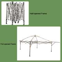 Tonnelle pliante 17x10 avec toit supérieur et structure métallique, grand auvent pour l'extérieur, conception gratuite