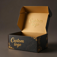 Boîte d'expédition personnalisée noir mat, boîtes d'expédition en carton ondulé, boîtes personnalisées avec logo, emballage de luxe
