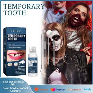EELHOE Halloween <span class=keywords><strong>Vampire</strong></span> Maquillage Costume Fausses <span class=keywords><strong>Dents</strong></span> Prothèse Dentaire Adhésive Réaliste & Durable Gomme Dentaire Accessoires <span class=keywords><strong>de</strong></span> Fête - Product Image 5