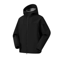 Veste softshell unisexe à capuche, fermeture éclair intégrale, résistante à l'eau, doublée polaire, coupe-vent, tactique, plusieurs poches zippées