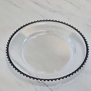 Assiette <span class=keywords><strong>de</strong></span> présentation dorée perlée en plastique <span class=keywords><strong>de</strong></span> 13 pouces pour mariages <span class=keywords><strong>de</strong></span> luxe, plat <span class=keywords><strong>de</strong></span> <span class=keywords><strong>service</strong></span> moderne en acrylique transparent, plat <span class=keywords><strong>de</strong></span> <span class=keywords><strong>service</strong></span> européen - Product Image 6