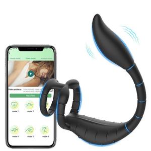 Masseur de prostate en forme de scorpion avec anneau pénien, 9 modes de vibration, télécommande par application - Product Image 1