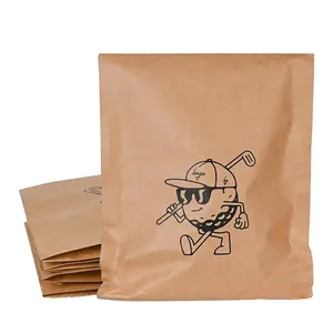 Bolsa de correo de papel Kraft rígido con logotipo personalizado, bolsas de mensajería, embalaje de ropa, papel reforzado, sobres de envío de cartón