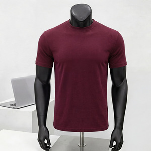 เสื้อยืดแขนสั้นคอวีผ้าถักเนื้อหนา 280 กรัม สีพื้น สำหรับผู้ชาย เหมาะสำหรับใส่ลำลอง วิ่ง ออกกำลังกาย เล่นกีฬา - Product Image 6