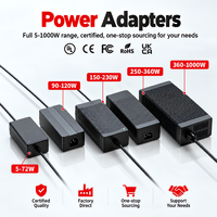 Adaptateur d'alimentation CC 12V 5A pour unité externe de luminaires LED avec protection OCP OVP OTP SCP, niveau VI d'efficacité, options de prises internationales