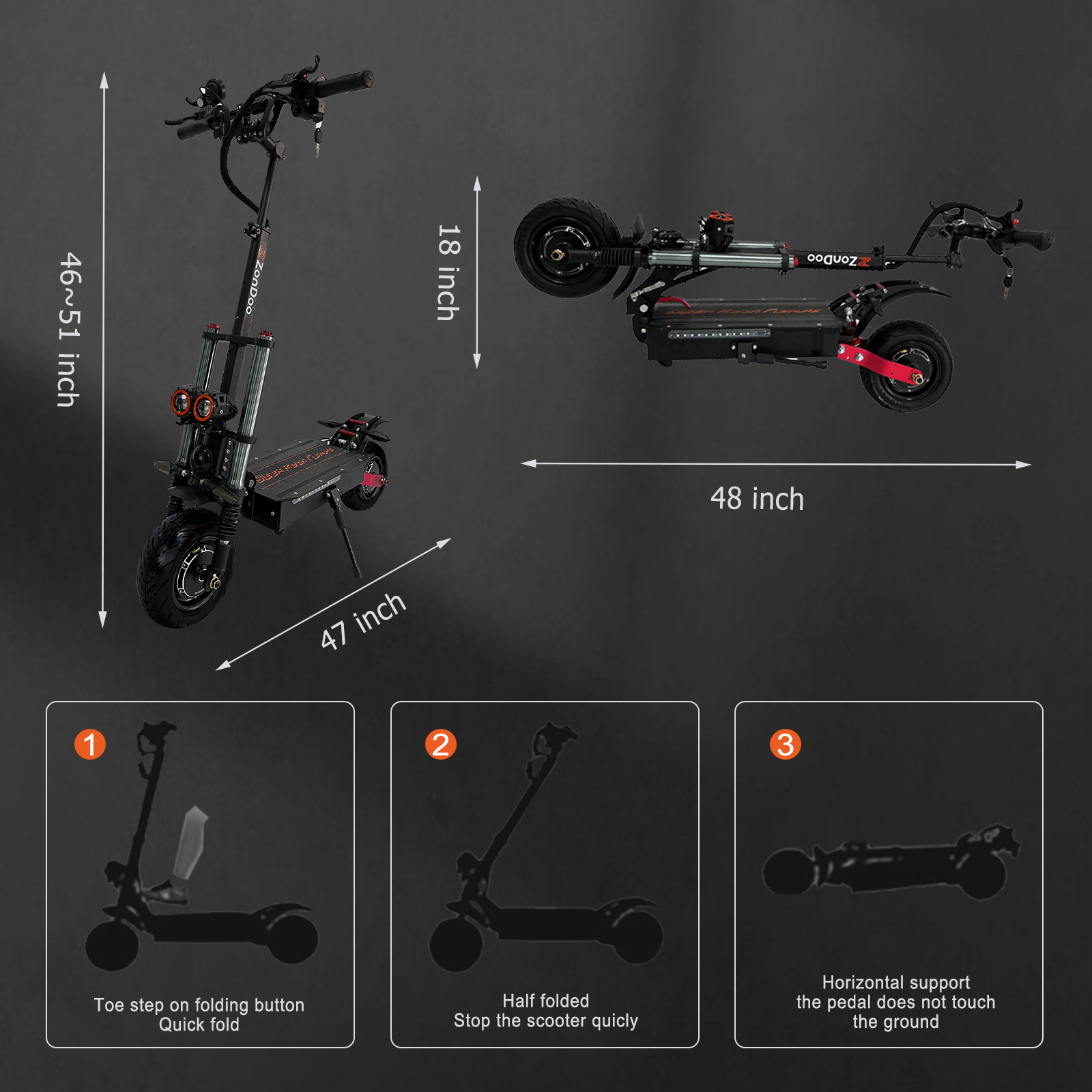 ZOND Electric Scooter - 60v 5600w Power, Foldable Design