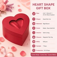 Boîte personnalisée en forme de cœur avec couvercle magnétique à nœud, emballage Bowcore rouge tomate rose floral, vente en gros d'usine OEM