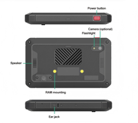 Tableta Android Resistente de 5 Pulgadas, Qualcomm Quad Core, 4G LTE, Wi-Fi, GPS, RS232, RS485, GPIO, Nueva Terminal para Gestión de Flotas de Vehículos