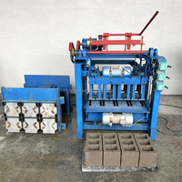 Máquina Semiautomática Pequeña y Móvil para Fabricar Ladrillos de Cemento Huecos, Máquina Manual para Hacer Bloques de Hormigón, Máquina para Bloques de Cemento