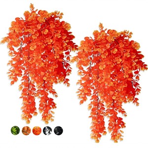 Meiheng Artificial Eucalyptus Vines Sunset Red 45 <b>Grid</b> Hanging <b>Wall</b> Decor Outdoor Indoor Plant Decoration - Product Image 1