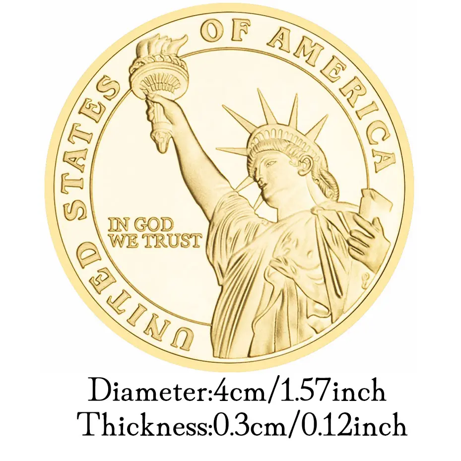 เหรียญเกียรติยศ เหรียญสะสม เหรียญอิสรภาพ เหรียญที่ระลึก รูปปั้นอิสรภาพ เหรียญที่ระลึกชุบทองในพระเจ้า เราไว้ใจสหรัฐอเมริกา