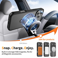 Vente en gros d'usine OEM ODM Étui de téléphone magnétique 360 °   Coque de téléphone antichoc avec béquille rotative pour iPhone 17 16 15 Pro Max