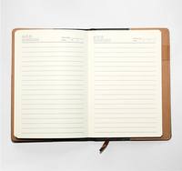 Carnets de notes en cuir personnalisables de style veste avec logos personnalisables et fonctions de planificateur ; la couverture est dotée de poches et de fentes pour stylos