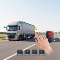 Kamera Dasbor Truk 10 Inci Lensa Ganda Empat Kamera 360 Derajat 1080P Tanpa Titik Buta Pemantauan Perekam Mengemudi AI BSD