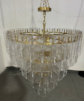 Design personnalisé américain moderne plafonnier suspendu lumières d'intérieur salon lustres verre cristal lustre