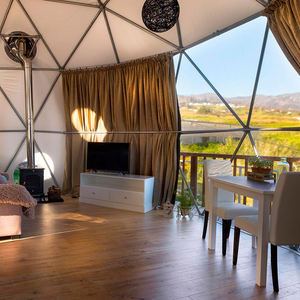 Tente dôme de camping de luxe 6M avec salle de bain, résistante à la neige, pod de glamping, tentes finies avec toit en toile PVC - Product Image 3