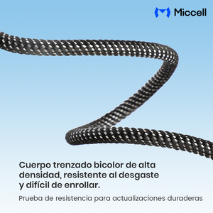 Câble Miccell PD 100W 5A, tressé en nylon, charge rapide et données, USB-C pour iPhone et tous les smartphones. - Product Image 3
