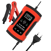 Chargeur de batterie intelligent FOXSUR 12V 5A pour moto et voiture, avec fonction de réparation par impulsions et écran LCD