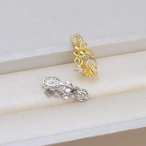 Pendentif en argent S925 avec perle baroque, design tête d'extraterrestre, accessoires de bricolage, semi-finis, tendance, 1412 pendentifs à perles vides, breloques - Product Image 4