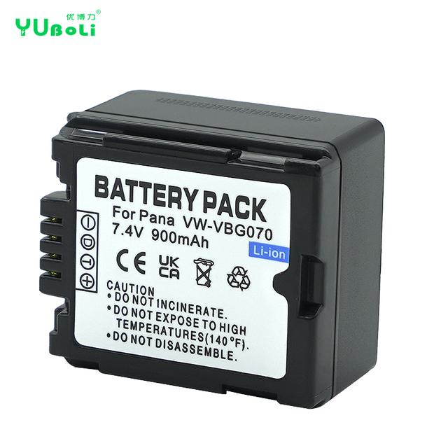 VW-VBG070 Replacement Li-ion Camcorder Battery 7.4V 900mAh for Panasonic HDC-SD5 SD9 HS9 TM10 Digital Video Camera