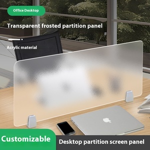 Panel de partición transparente esmerilado moderno, deflector de pantalla de escritorio de <span class=keywords><strong>oficina</strong></span> para escritorio, comedor, sala de estar, tamaño de soporte, Panel de escritorio - Product Image 2