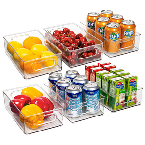 Fridge Bins Freezer Bins Refrigerator Organizer Stackable Food Storage Containers BPA Free Drawer Organizers