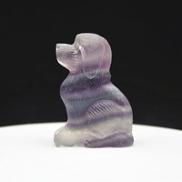 Chien en cristal naturel de haute qualité de 2 pouces, sculpture à la main, cristal de fluorite, artisanat en cristal pour cadeau de festival