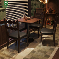 Chaises de table à manger rétro américaines en bois massif pour café, restaurant et café-Mobilier commercial pour les entreprises de style occidental
