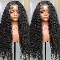 Peluca de Cabello Remy con Encaje Frontal Transparente HD 13x4, Ondulado Profundo Suelto, 30 Pulgadas, Sin Pegamento, con Baby Hair, para Mujer, Cabello Indio Rizado