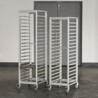 Étagère de cuisson réglable en aluminium, 400x600 feuilles, chariot de boulangerie fermé, plateau de rangement, 9/15/18 niveaux