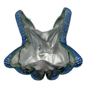 Bolso de mano con diamantes de imitación y mariposas para mujer, bolso de noche con cadena y cuentas de cristal, bolso de fiesta de cóctel azul claro brillante - Product Image 4