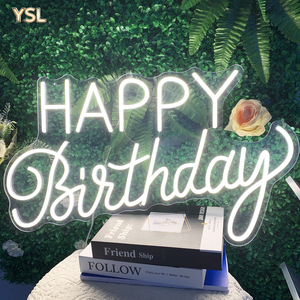 ไฟนีออนตัวอักษรสุขสันต์วันเกิด วัสดุ ABS ไฟนีออนสำหรับตกแต่งบ้าน สำนักงาน งานวันเกิด ห้องนอนเด็ก ใช้ไฟ AC DC - Product Image 2