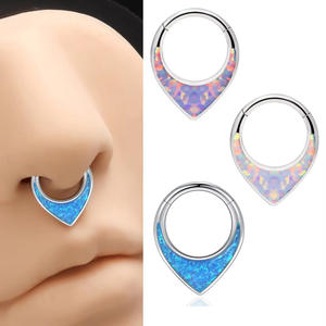 Titanyum alaşım Astm F136 burun yüzük <span class=keywords><strong>Septum</strong></span> <span class=keywords><strong>Opal</strong></span> kulak kemik damızlık dikişsiz Cochlear Piercing takı Punk Unisex - Product Image 2
