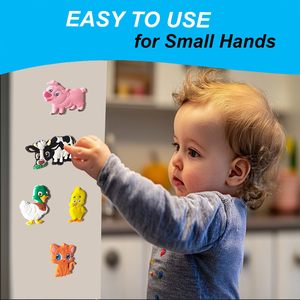 Aimants de réfrigérateur ovales imperméables écologiques <span class=keywords><strong>pour</strong></span> tout-petits, animaux sauvages, grands, mignons, doux, entièrement magnétiques, en caoutchouc, jouets <span class=keywords><strong>pour</strong></span> enfants - Product Image 5
