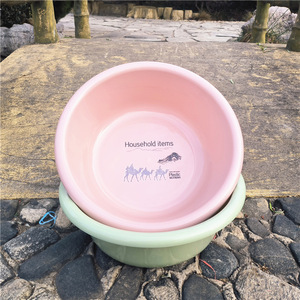 Household Plastic <b>Basin</b> <b>Round</b> Deepened Large Thickened For Washing Feet Laundry Student Use Mixed Color - Product Image 2