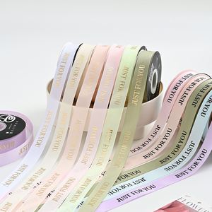 Ceinture en satin de 2,5 cm en gros avec ruban floral à lettres anglaises, décoration bouquet de fleurs, cadeau de luxe fait main pour anniversaires - Product Image 2