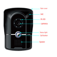 Système de contrôle d'accès de sécurité par visiophone filaire haute définition pour maison, villa ou bureau