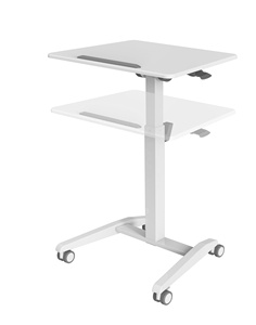Bureau réglable en hauteur avec ressort à gaz ergonomique V-mounts, cadre métallique pliable, design moderne pour le bureau, la maison et les postes de travail - Product Image 4