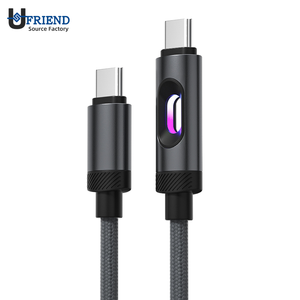 Type-C to Type-C Fast Charging Cable RGB <b>LED</b> <b>Light</b> Nylon Braided <b>USB</b> Data Cable for Mobile Phone Tablet - Product Image 2