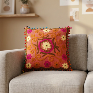 Vintage Suzani Embroidery Cushion Cover Home <b>Decor</b> <b>Pillow</b> Cover Sofa Case Cover <b>Pillow</b> Indian Manufacturer & Wholesaler - Product Image 3