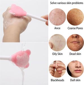 Brosse nettoyante exfoliante pour le visage - Forme de fleur, exfoliant pour le cuir chevelu, démaquillant, brosse en nylon et bois avec logo personnalisé - Product Image 3