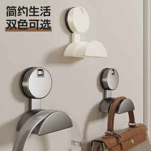 Ganchos de pared con ventosa para almacenamiento de bolsas, montaje sin perforaciones, acabado pulido, organizador con forma redonda - Product Image 2