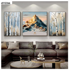 Cuadro decorativo de pared <span class=keywords><strong>con</strong></span> textura de pintura al óleo de paisaje, <span class=keywords><strong>con</strong></span> textura de cuero impresa en UV estereoscópica en 3D. - Product Image 3