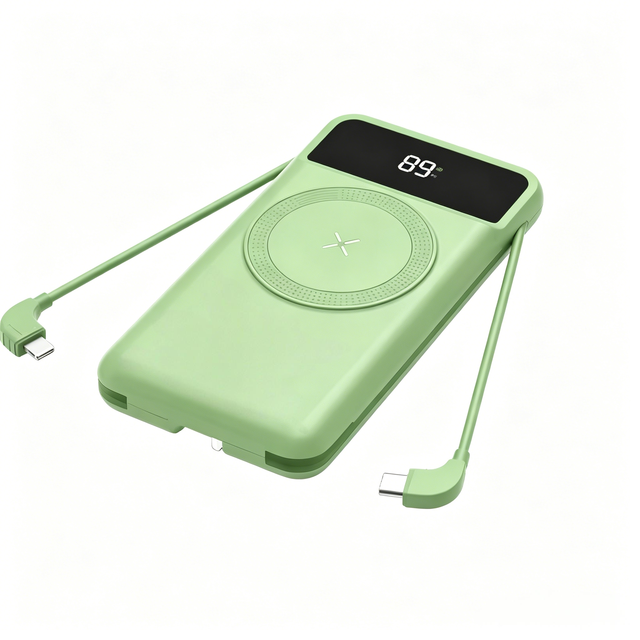2026 Gadgets Electronic New Portable Battery Slim All in One Charger Power Bank Green AC Plug Power Bank Quick Charge 3.0