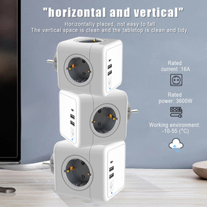 Multiprise avec ports <span class=keywords><strong>USB</strong></span>, prise EU, adaptateur mural 250V, multiprise avec ports <span class=keywords><strong>USB</strong></span> - Product Image 2